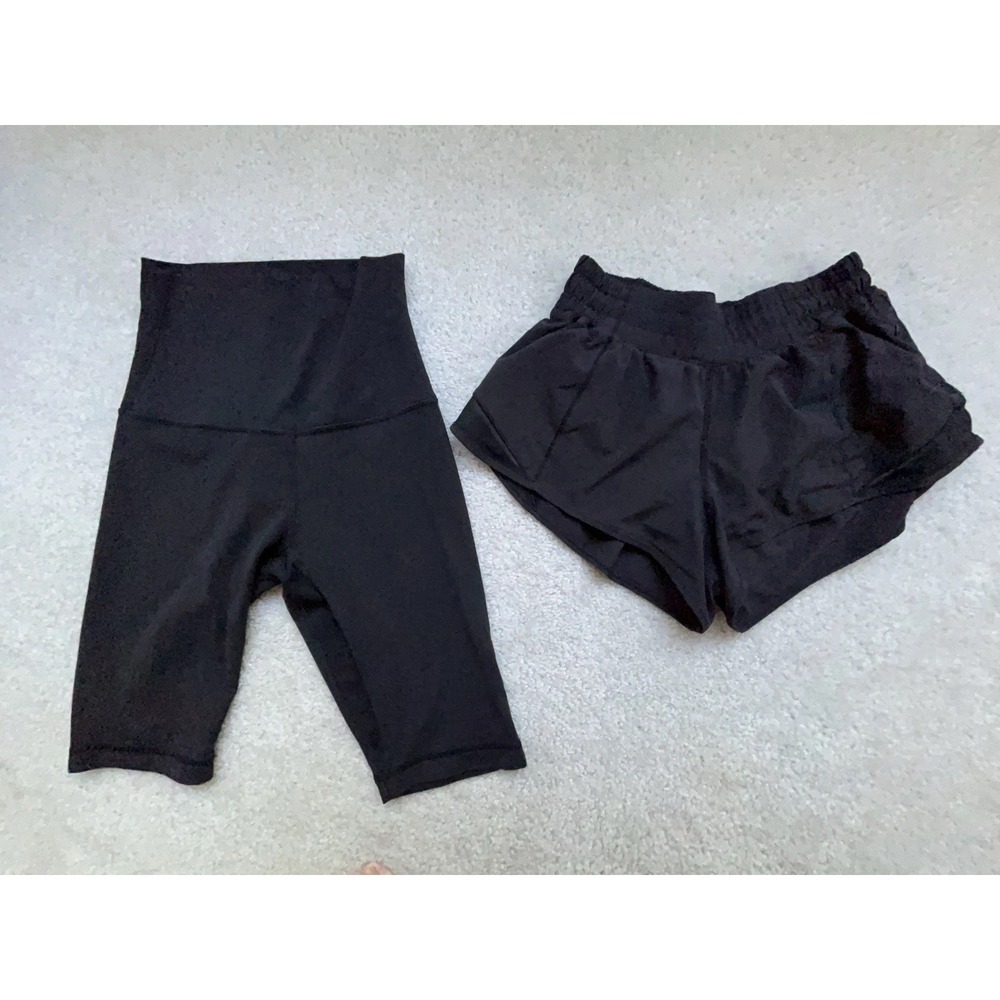 2PC- Lululemon Bundle Size 4 Bike Shorts Hotty Hot Black